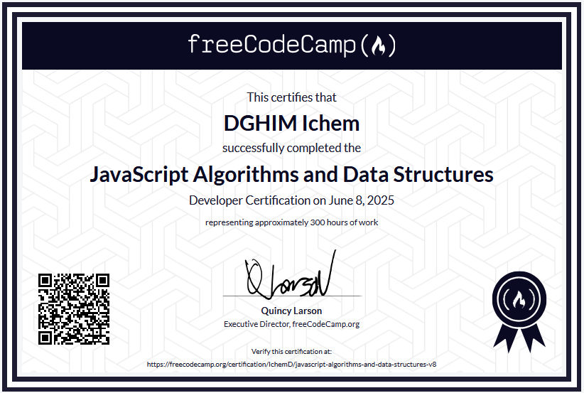 JavaScript Algorithms and Data Structures certification
